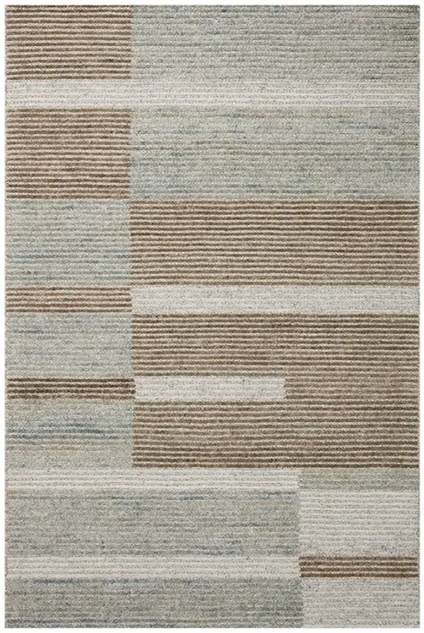Nyvarra Modern Classic Lagoon Wool Striped Patterned Rug - 11'6"x15'