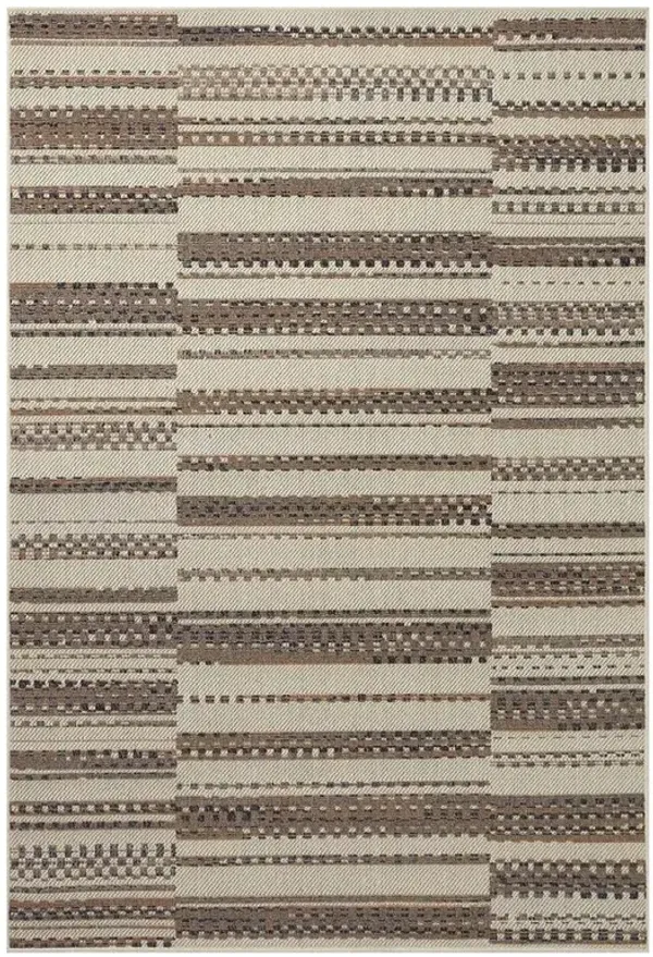 Arvelin Modern Classic Taupe Striped Indoor Outdoor Rug - Sample