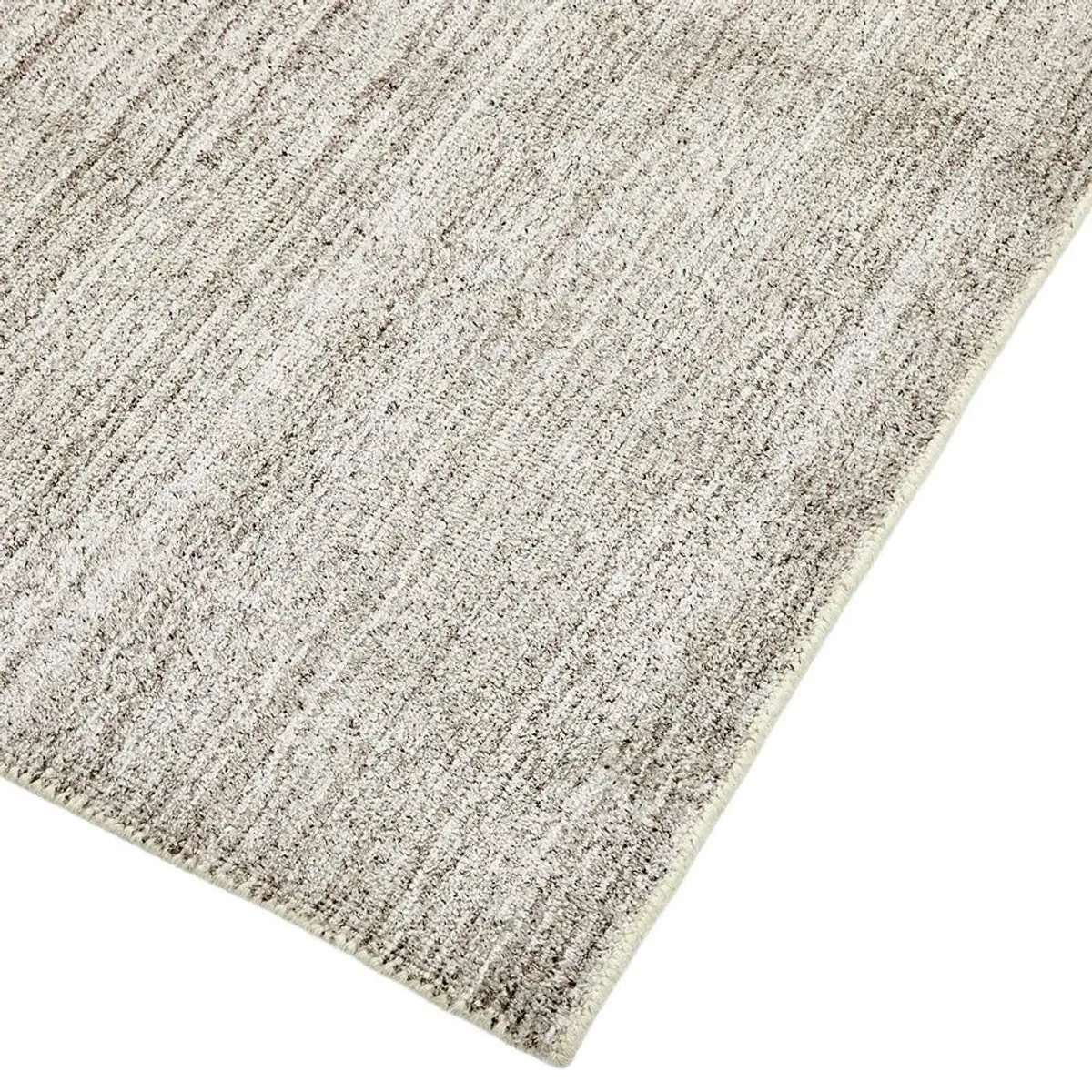 Hugh Modern Classic Linen Beige Wool Solid Hand Knotted Rug - 2'6"x10'