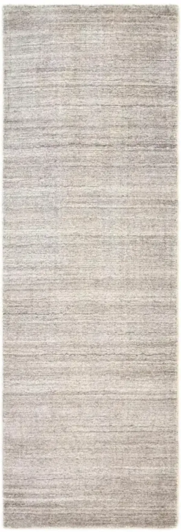 Hugh Modern Classic Linen Beige Wool Solid Hand Knotted Rug - 2'6"x10'