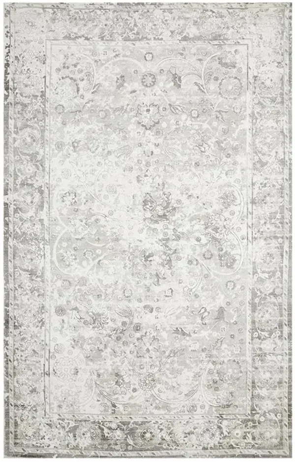 Rachel Global Bazaar Mist Grey Patterned Rug - 3'x5'
