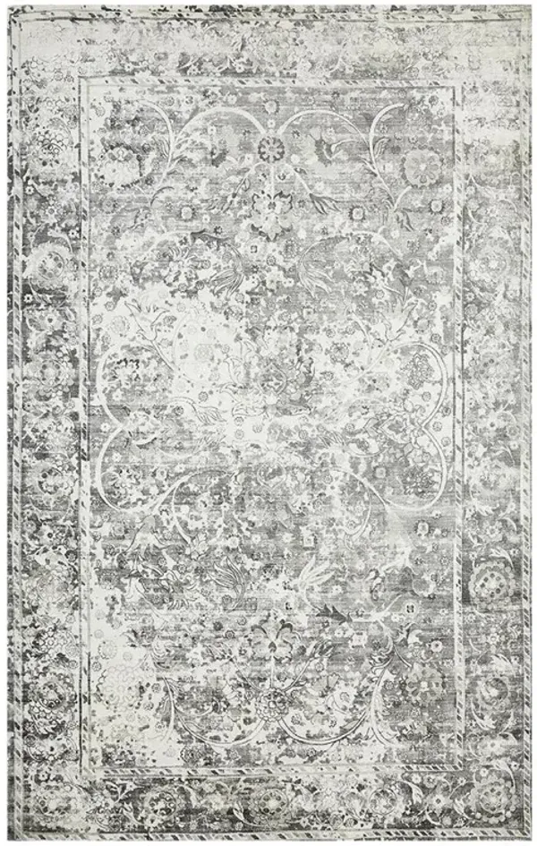 Rachel Global Bazaar Shadow Grey Patterned Rug - 3'x5'