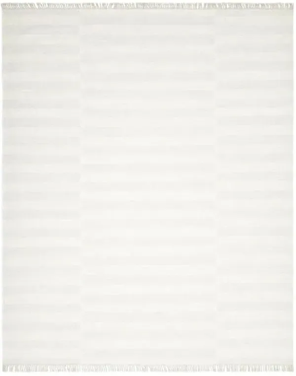 Loretta Modern Classic White Wool Striped Patterned Rug - 10'x14'
