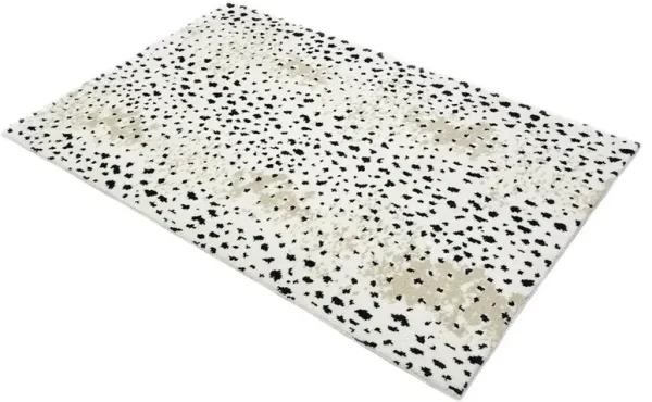 Lewis Modern White Wool Animal Patterned Hand Knotted Rug - 3'x5'