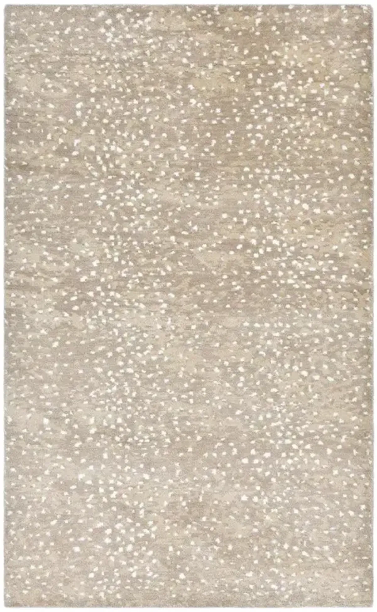 Arvin Modern Classic Brown Wool Dot Patterned Hand Knotted Rug - 3'x5'