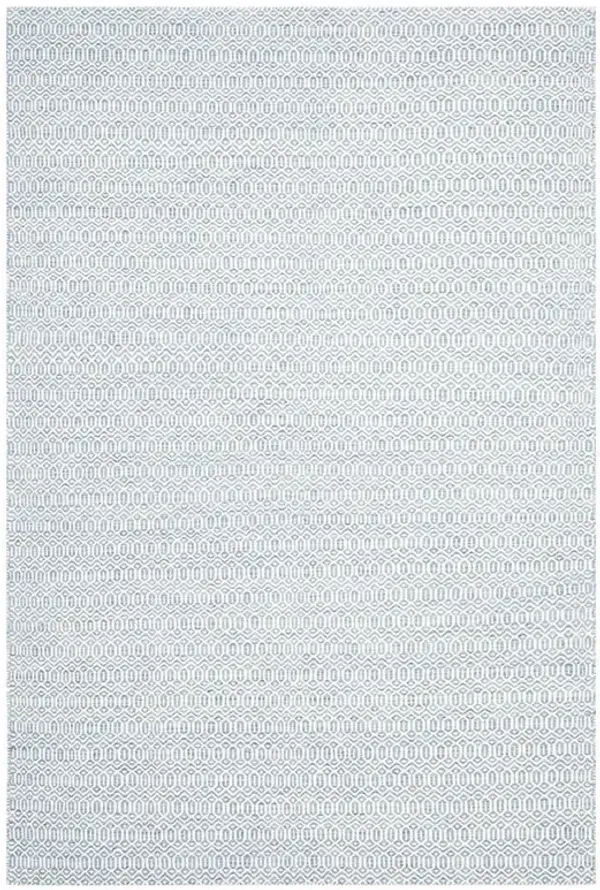 Carys Modern Blue Wool Diamond Patterned Rug - 3'x5'