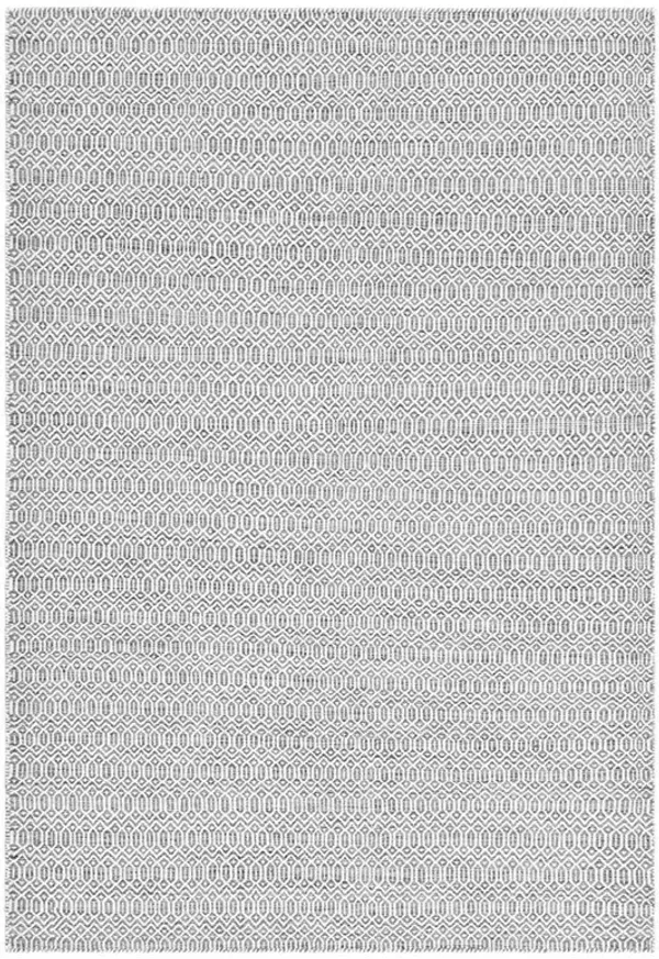 Carys Modern Grey Wool Diamond Patterned Rug - 3'x5'