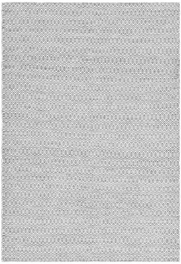 Carys Modern Grey Wool Diamond Patterned Rug - 5'x8'