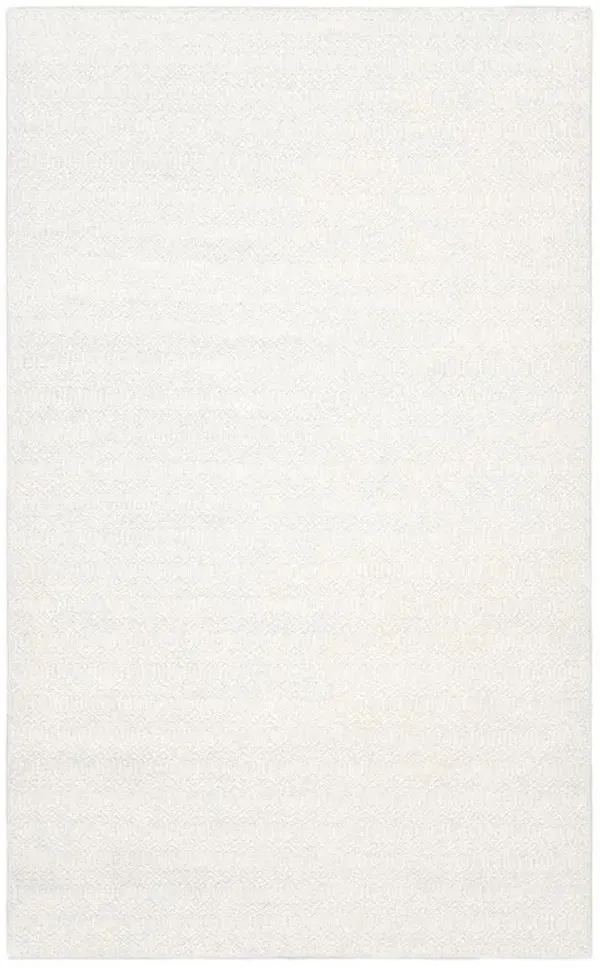 Carys Modern White Wool Diamond Patterned Rug - 10'x14'