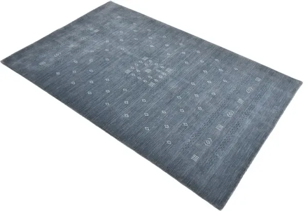 Priya Modern Classic Slate Grey Wool Geometric Patterned Rug - 3'x5'