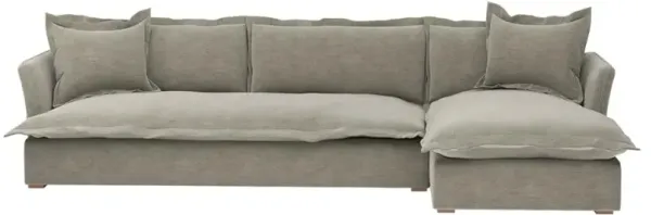 Alanna Modern Portofino Pumice 2-Piece Sectional - 133"W