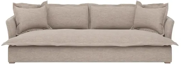 Alanna Modern Classic Ashford Flax Performance Sofa - 98"W