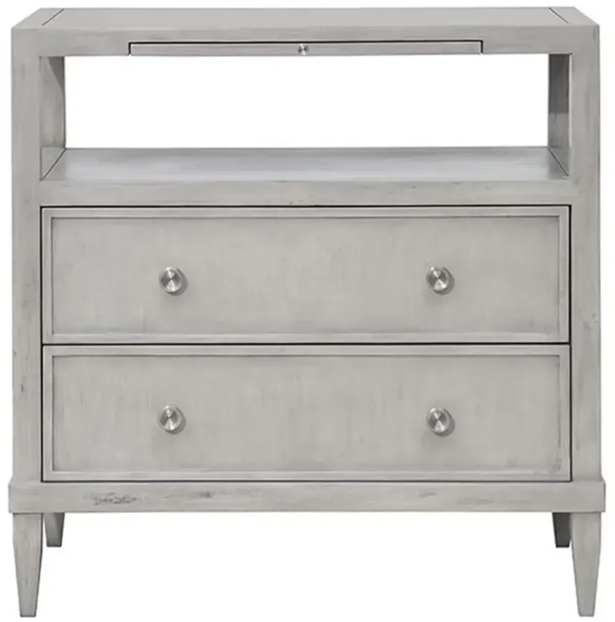 Open Box Hickory White Dali French Country Grey Acacia Wood 2 Drawer Nightstand