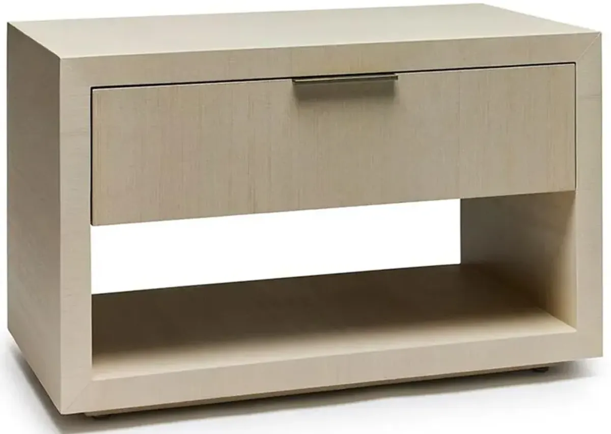 Montaigne Modern Classic Desert Beige Sisal Silver Iron Nightstand
