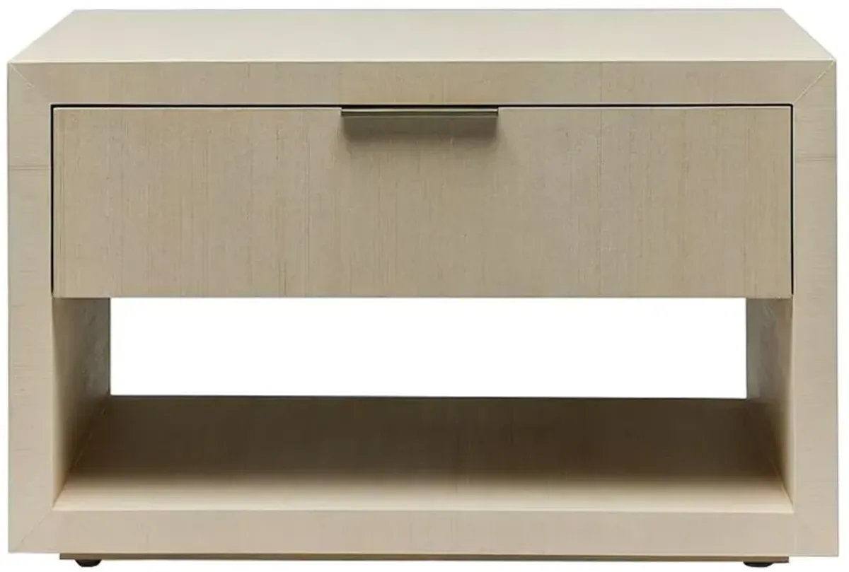 Montaigne Modern Classic Desert Beige Sisal Silver Iron Nightstand