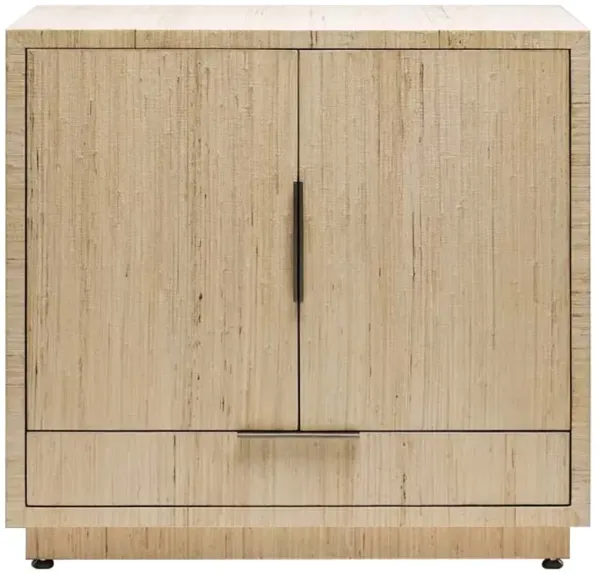 Montaigne Modern Classic Natural Sisal Silver Iron Bar Cabinet