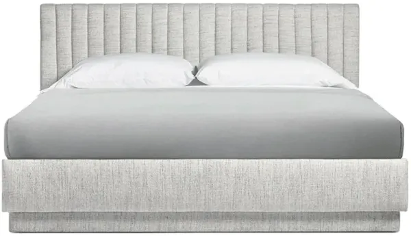 Skylar Modern Classic Beach Heather Channel Tufted Bed - King