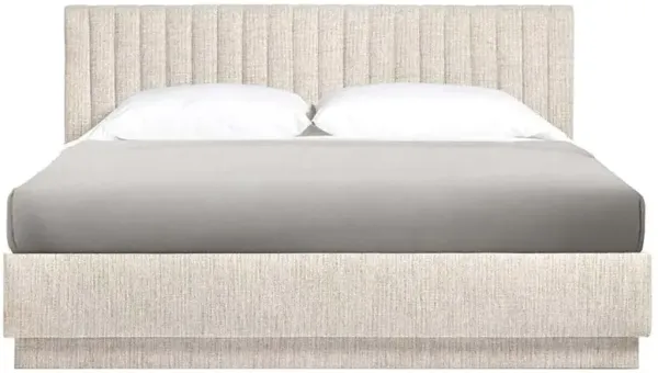 Skylar Modern Classic Sand Grey Channel Tufted Bed - King