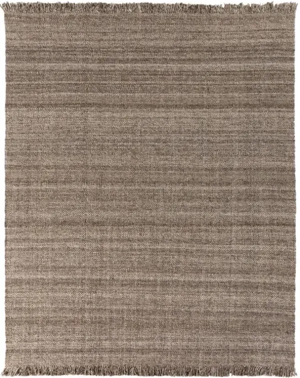 Wesley Coastal Beach Brown Textured Solid Indoor Outdoor Rug - 8'x10'