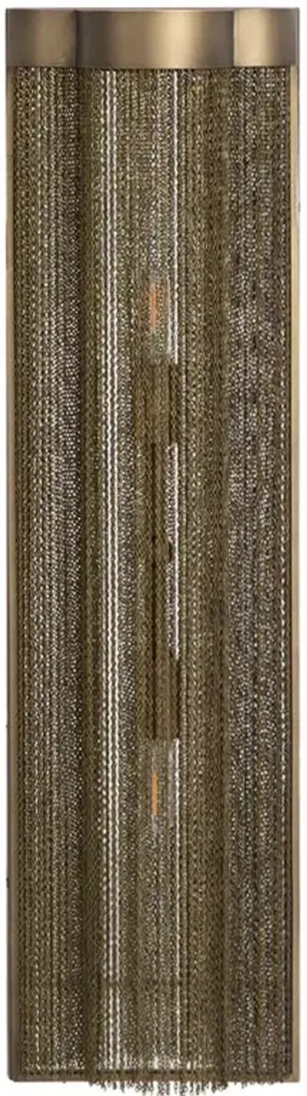 Harris Mid Century Brushed Brass Meshed Wall Sconce