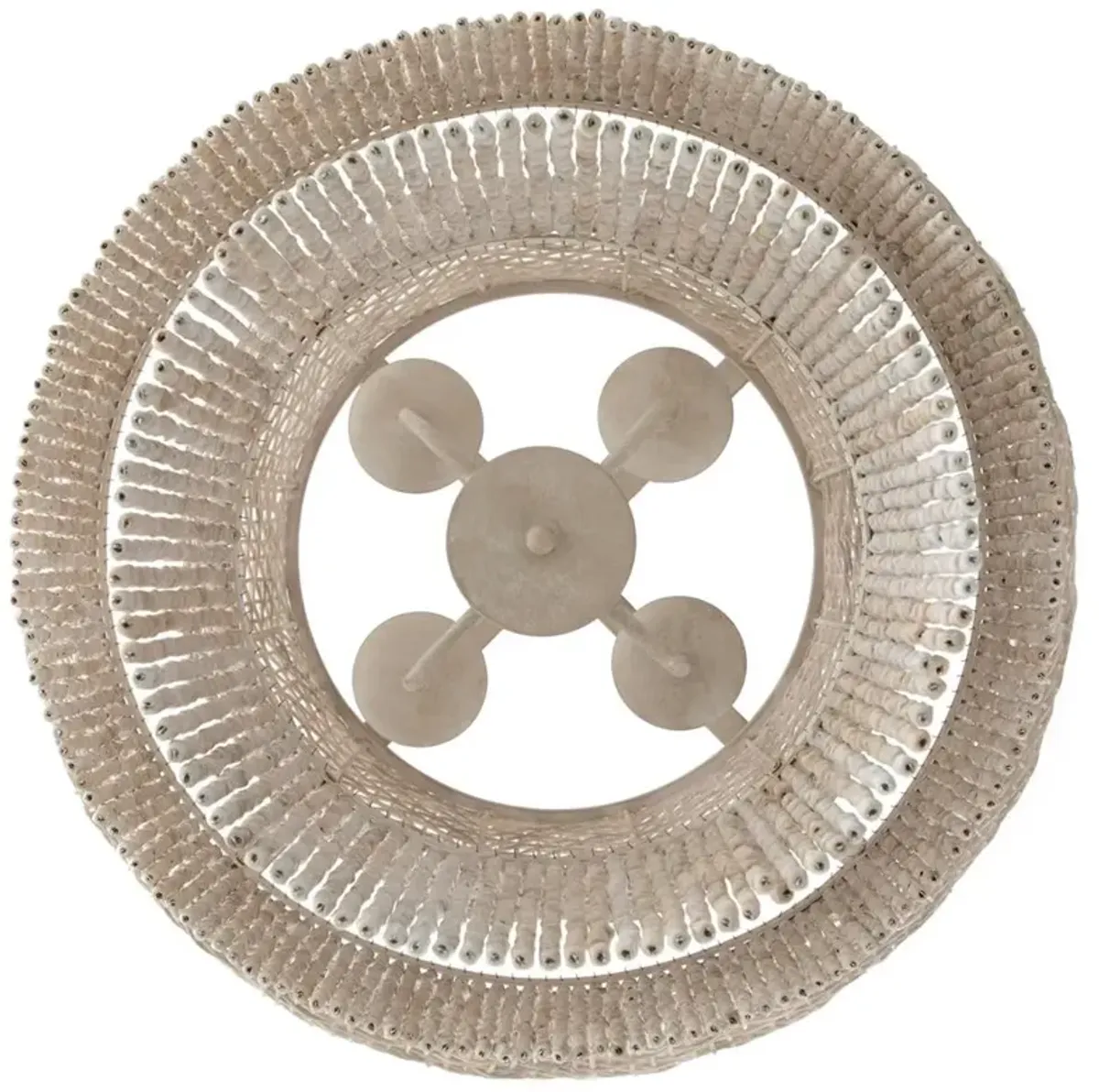 Halia Coastal Beach Whitewash Rattan Beaded Chandelier