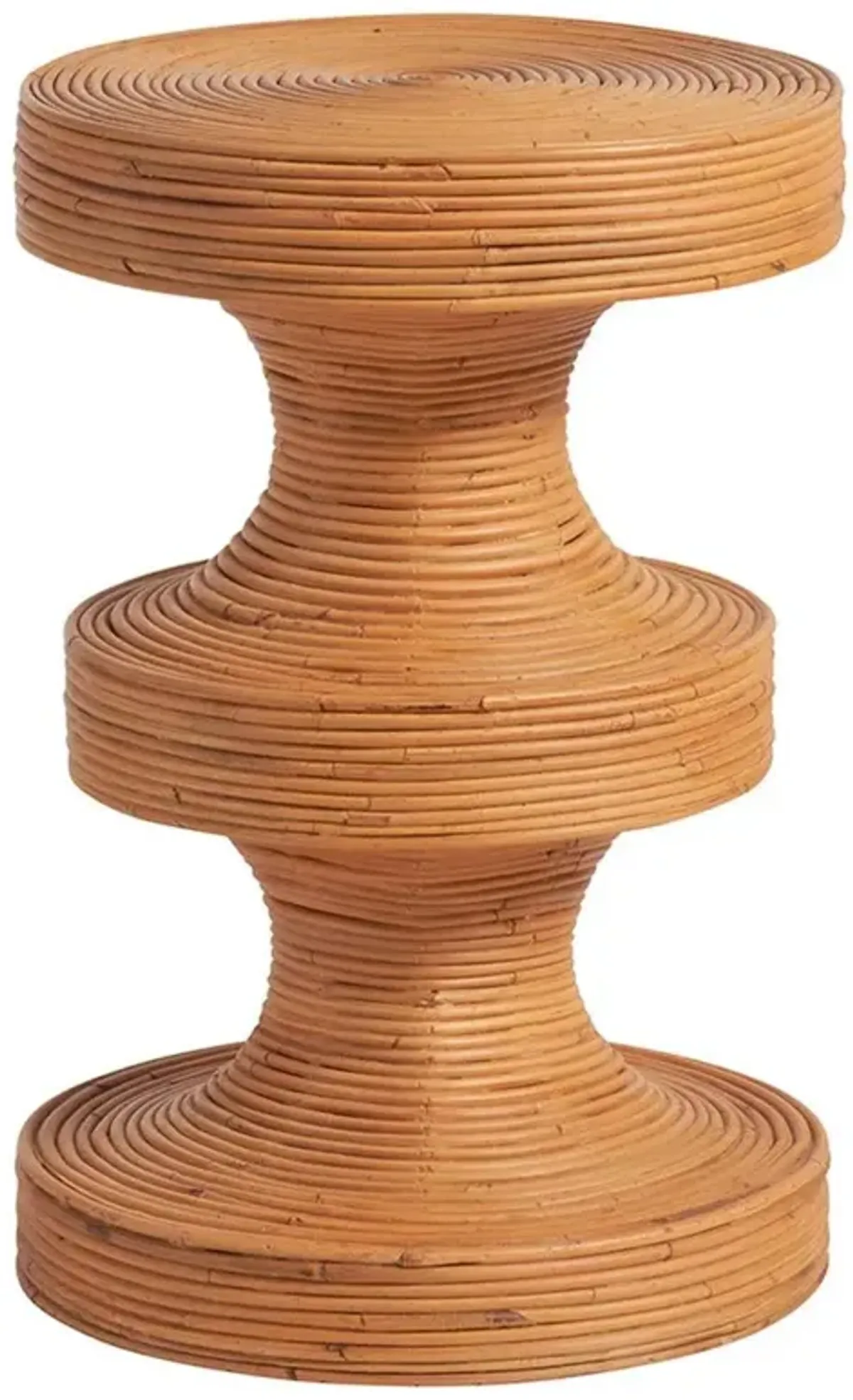 Carter Coastal Beach Natural Pencil Rattan Round Side Table