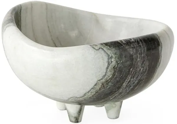 Palecek Taza Industrial Loft Black and White Solid Marble Decorative Bowl