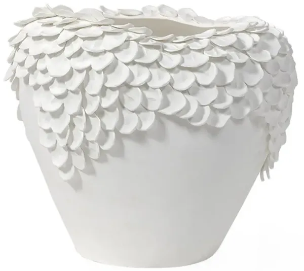 Palecek Jasmine French Country White Porcelain Decorative Vase - Wide