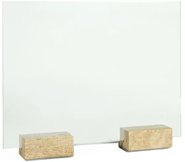 Palecek Cordell Modern Loft Natural Travertine Stone Fireplace Screen