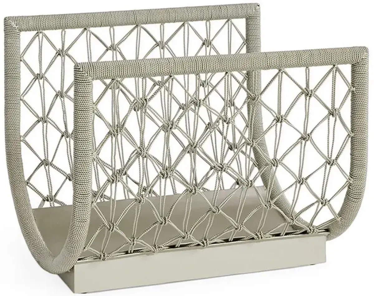 Palecek Kensington Coastal Champagne Woven Wrought Iron Fireplace Log Holder