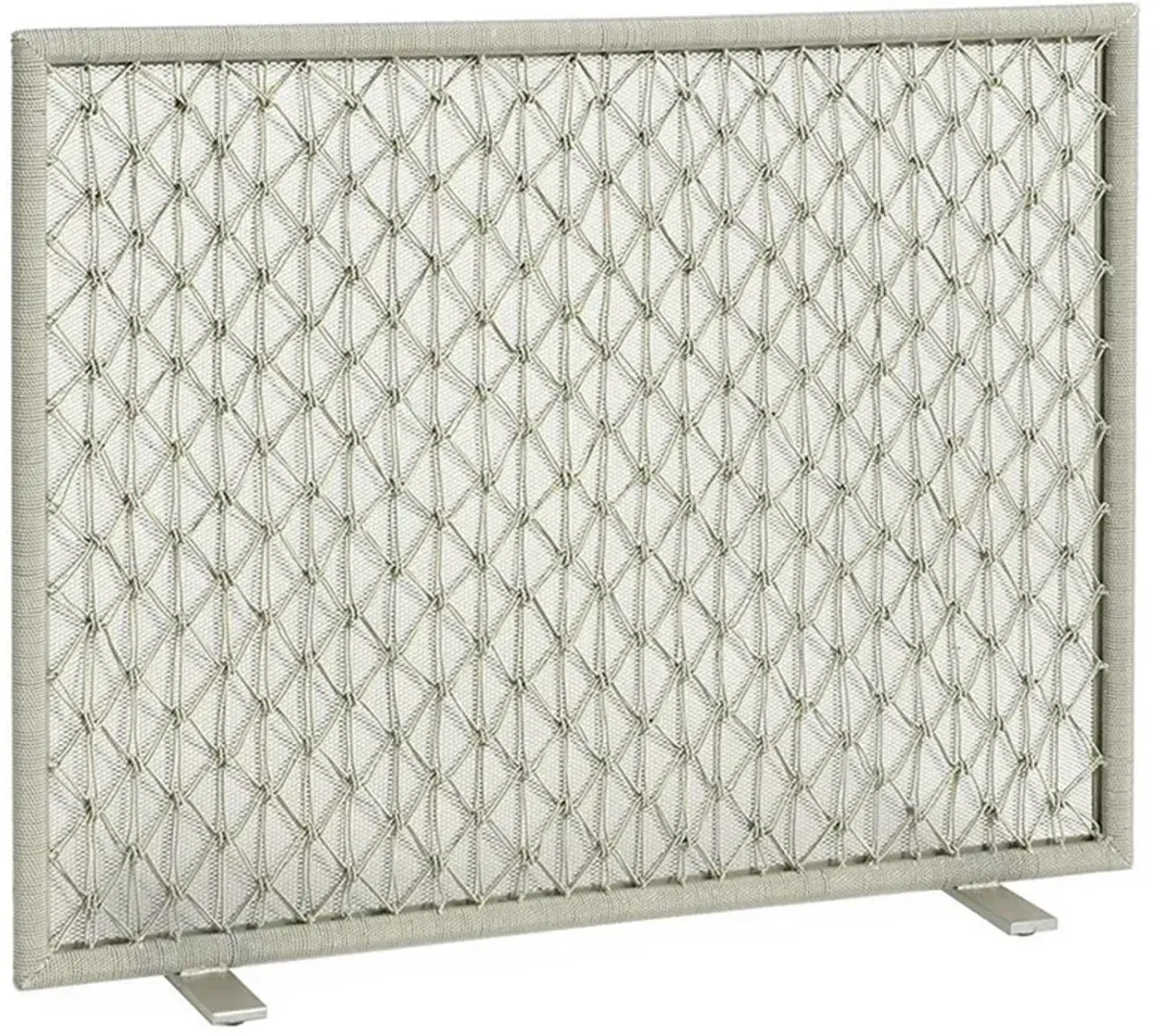 Palecek Kensington Coastal Champagne Woven Wrought Iron Fireplace Screen