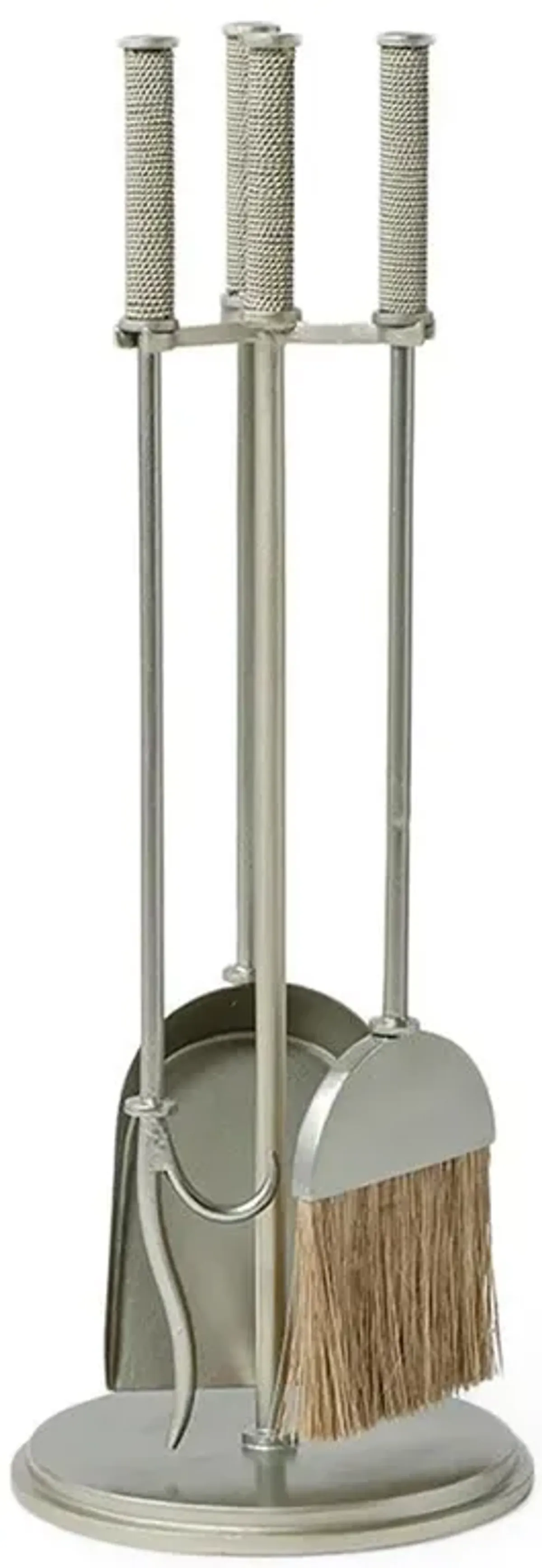 Palecek Kensington Coastal Champagne Wrought Iron 3 Piece Fireplace Tool Set