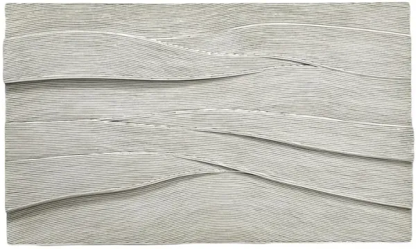 Palecek Marlene Modern Classic Grey Wash Layered Rattan Wall Sculpture