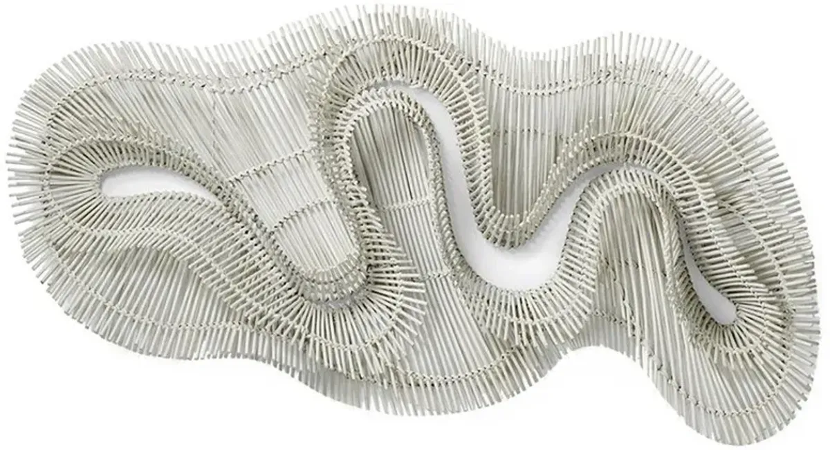 Palecek Miramar Coastal Beach Chalk White Rattan Wall Sculpture