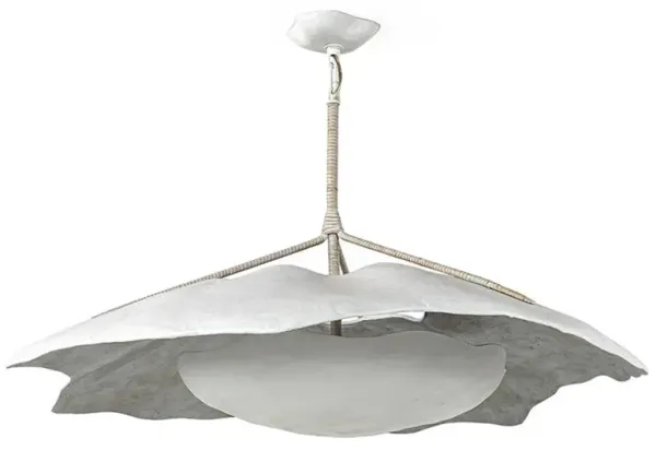 Palecek Lima Modern Textured White Cast Fiberglass Chandelier