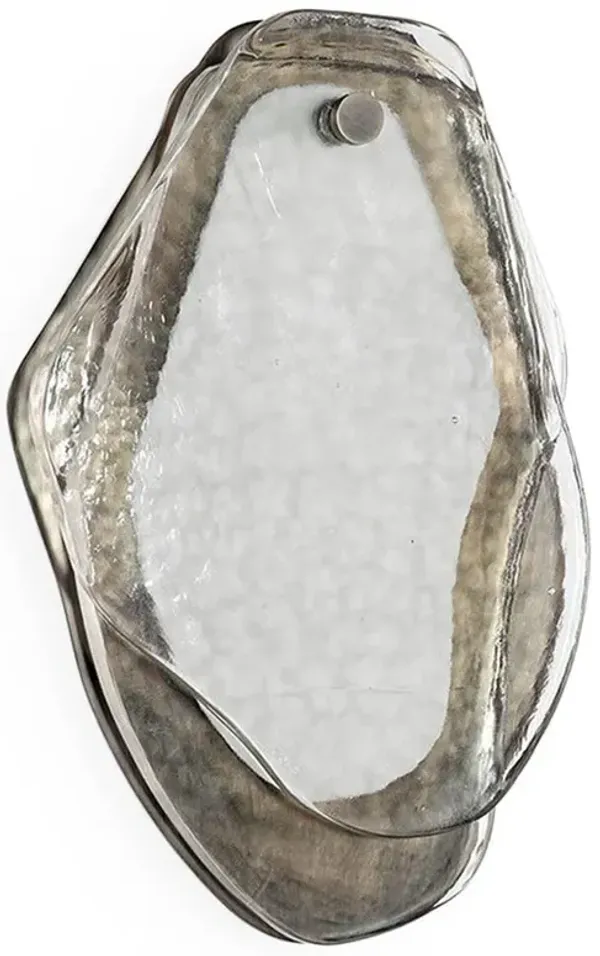 Palecek Vega Modern Classic Cast Glass Milky White Acrylic Wall Sconce - Large