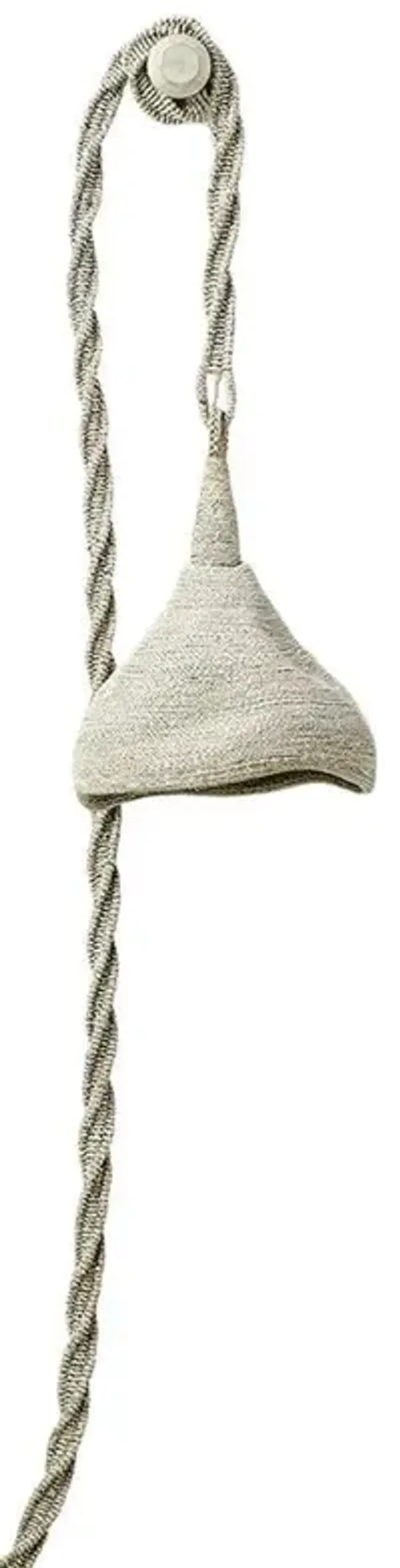 Palecek Jaden Coastal Beach Whitewash Rope Wrapped Metal Frame Single Pendant