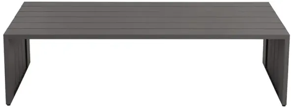 Apalana Industrial Warm Grey Aluminum Rectangular Outdoor Coffee Table