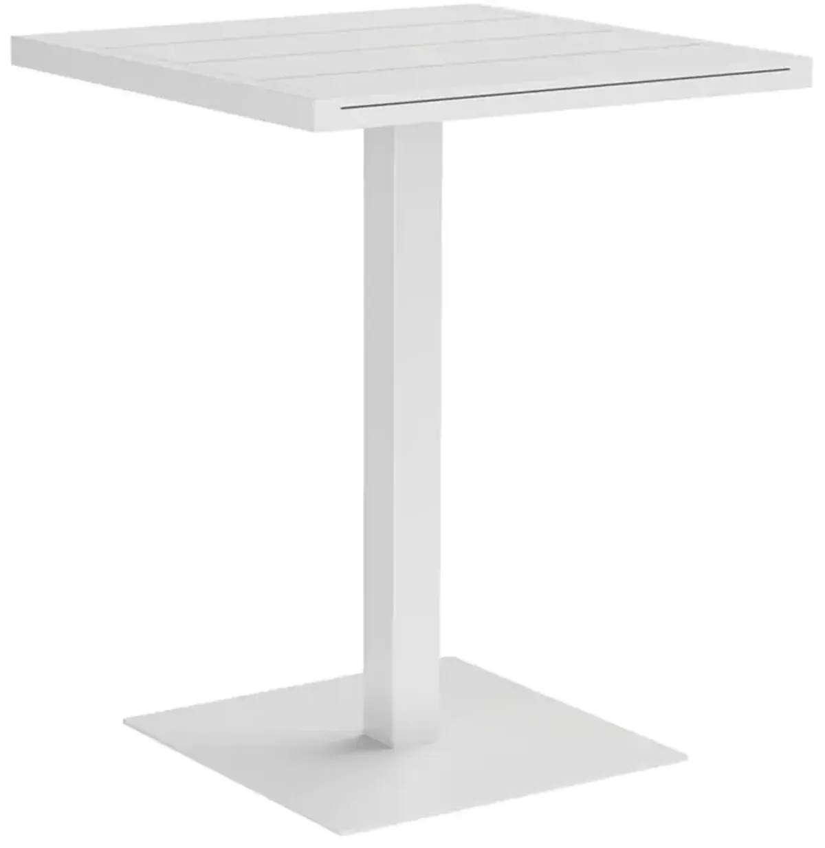 Zimce Industrial Loft White Aluminum Square Outdoor Bar Table - 32"W