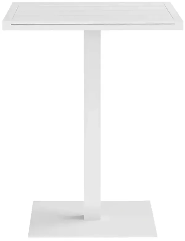 Zimce Industrial Loft White Aluminum Square Outdoor Bar Table - 32"W