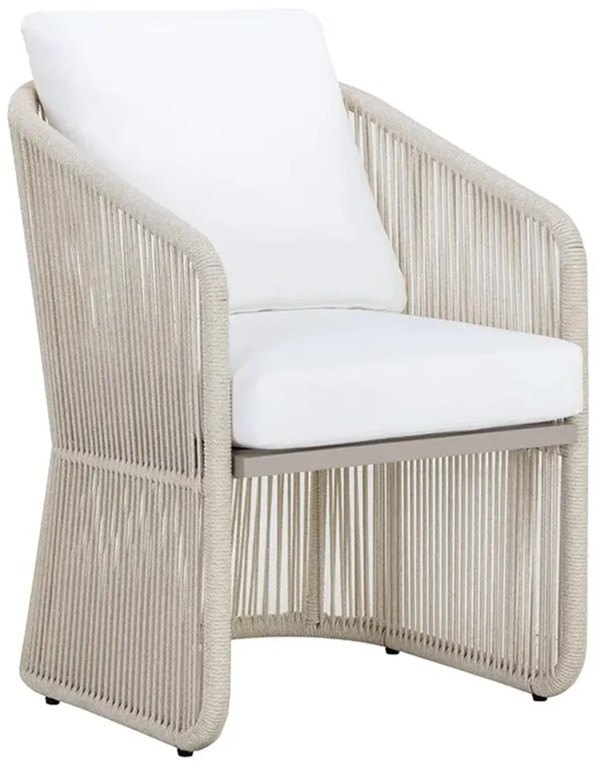 Terrell Stinson White Cushion Woven Rope Aluminum Outdoor Dining Chair