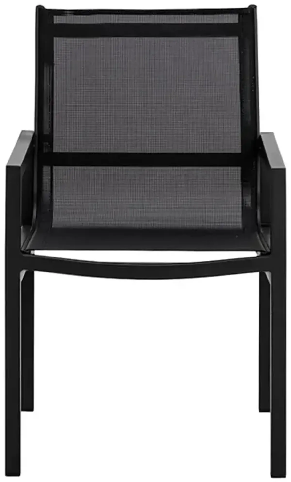 Zimce Industrial Black Mesh Aluminum Outdoor Dining Arm Chair - Set of 2