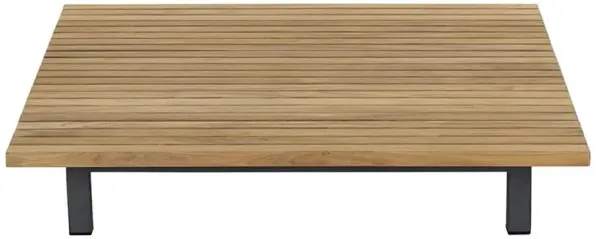 Narbeth Coastal Natural Teak Dark Grey Aluminum Outdoor Coffee Table