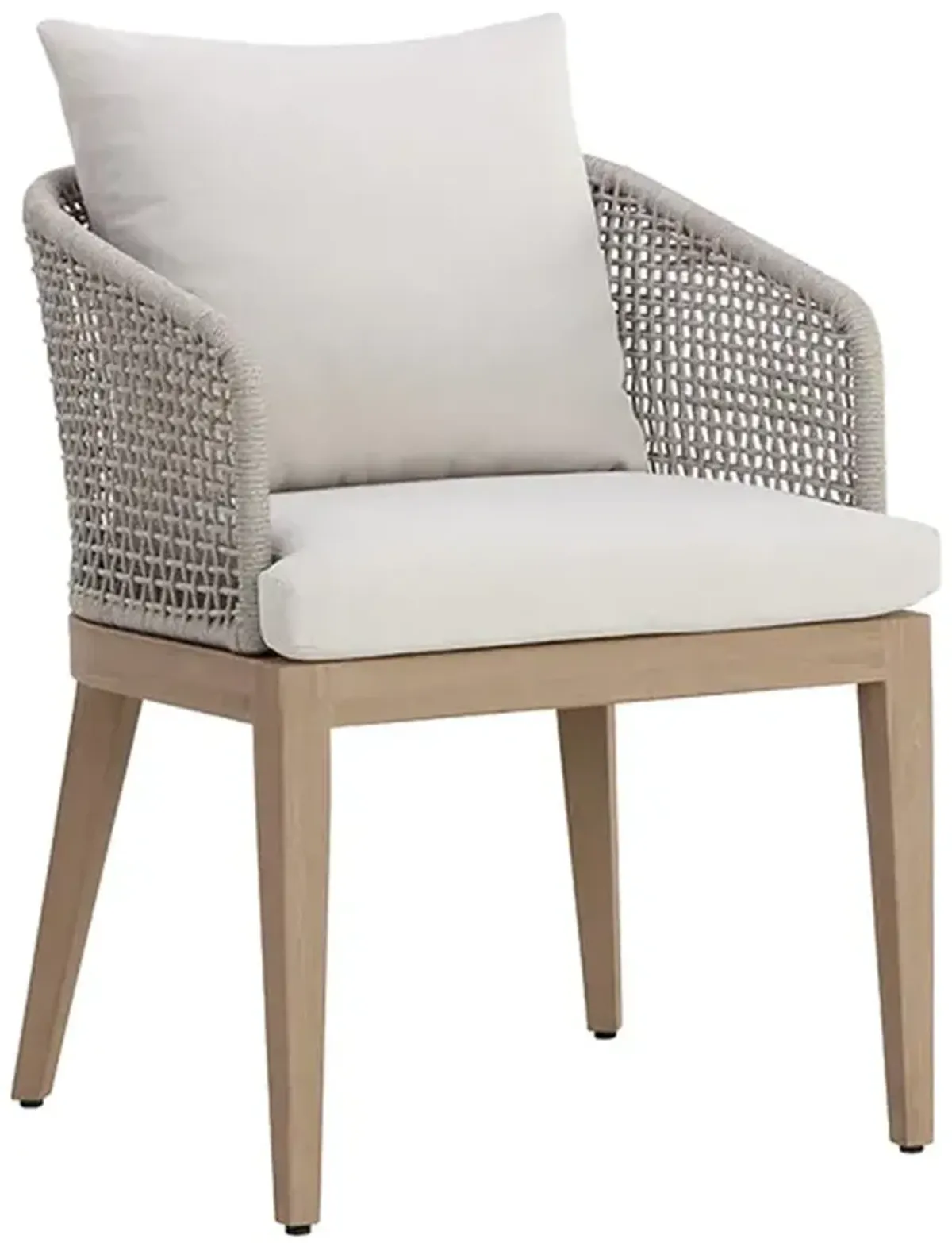 Coleman Coastal Beach Palazzo Cream Cushion Teak Woven Outdoor Dining Chair