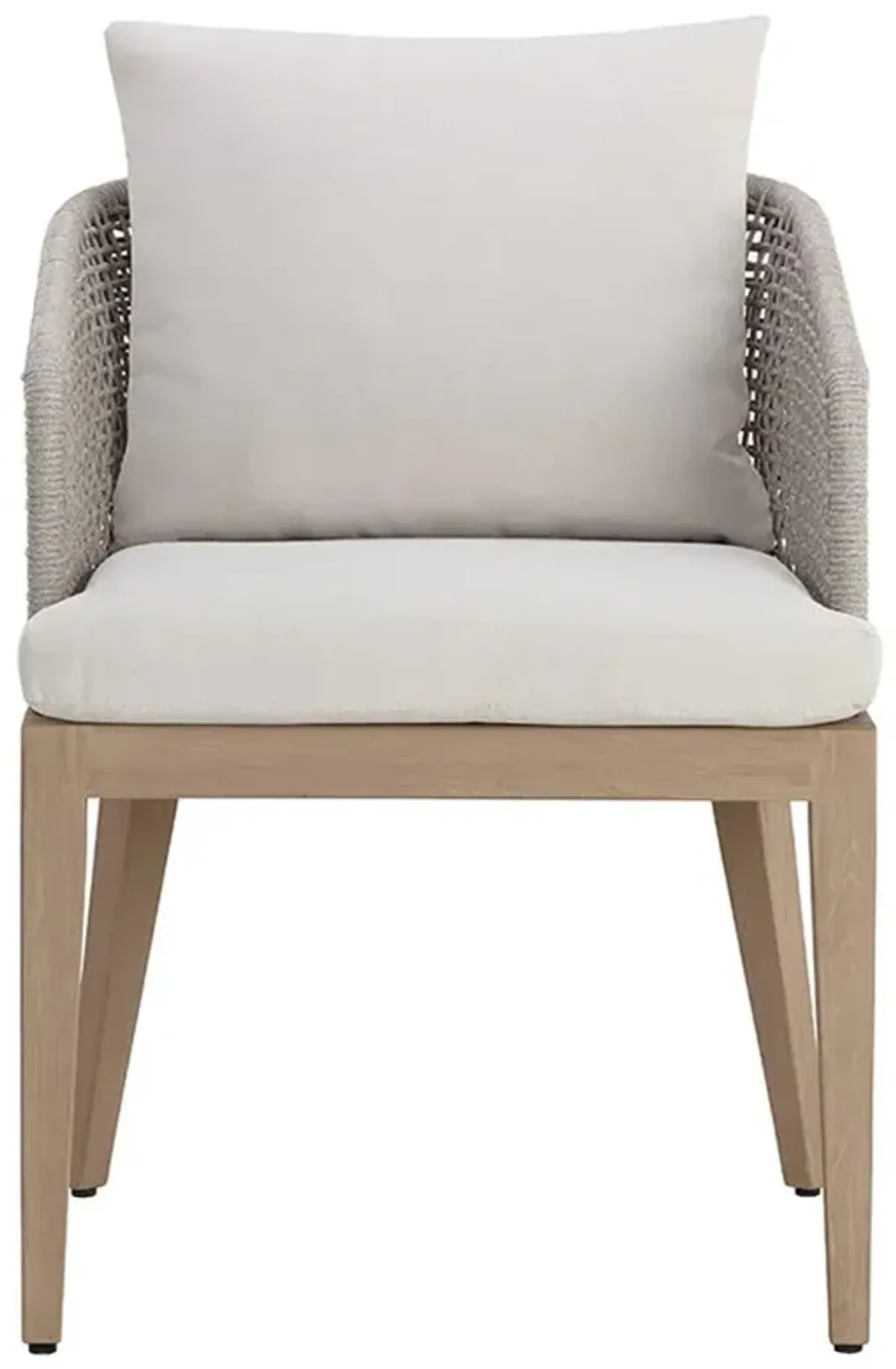 Coleman Coastal Beach Palazzo Cream Cushion Teak Woven Outdoor Dining Chair