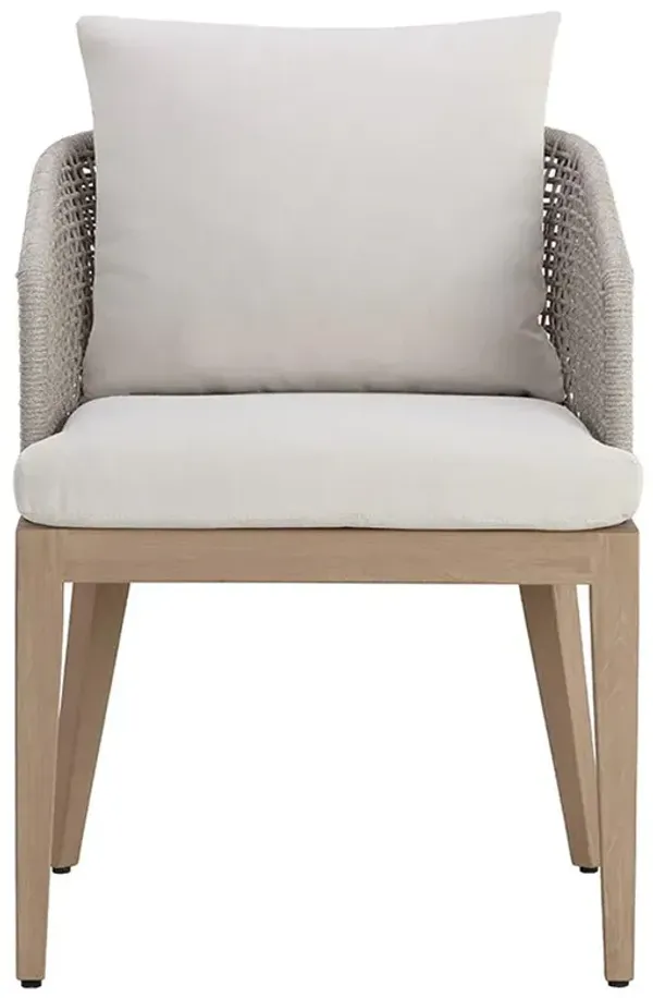 Coleman Coastal Beach Palazzo Cream Cushion Teak Woven Outdoor Dining Chair