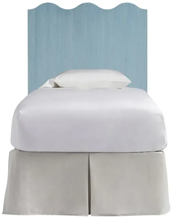 Bennett Coastal Beach Light Blue Oak Wave Headboard - Twin