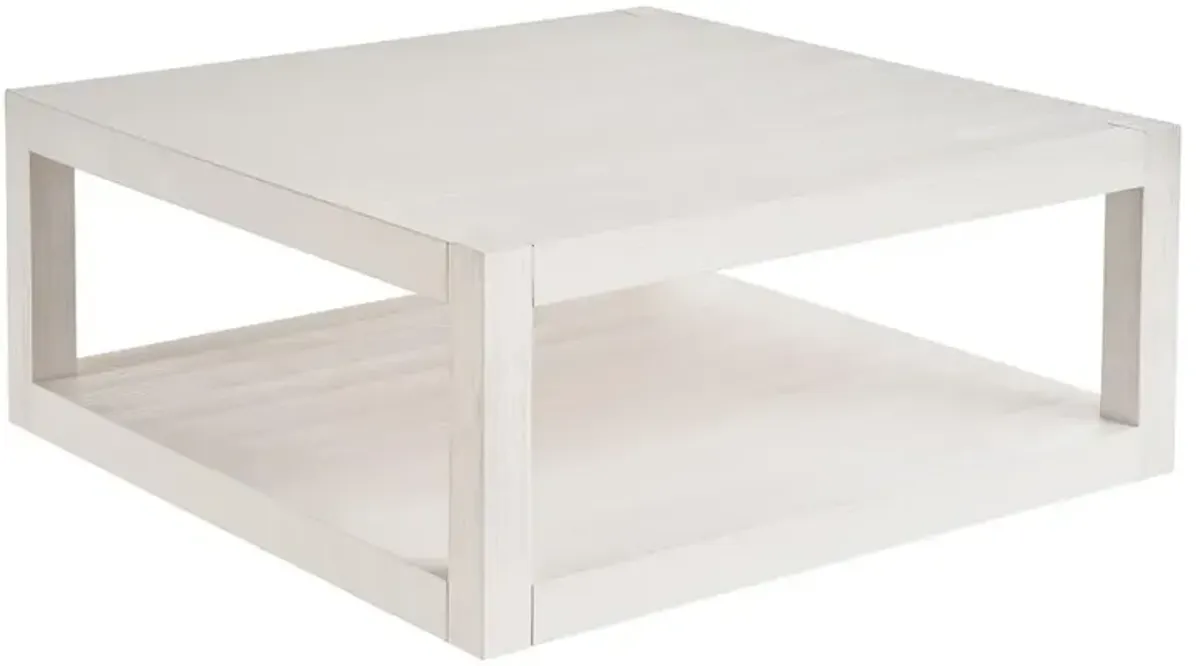 Carter Coastal Beach White Sand Oak 2 Tier Square Coffee Table