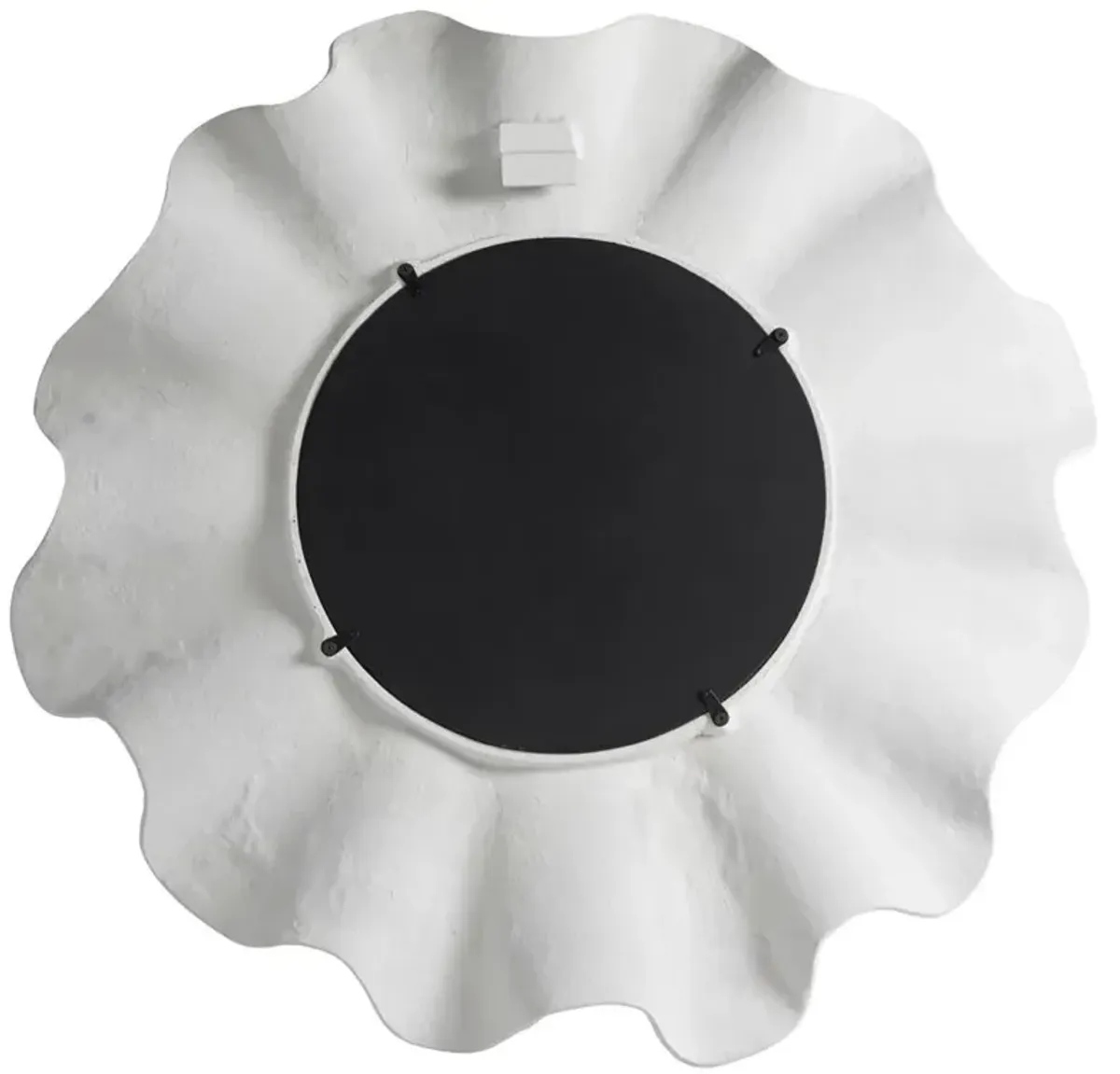 Bennett Coastal Beach White Aluminum Round Wall Scallop Mirror