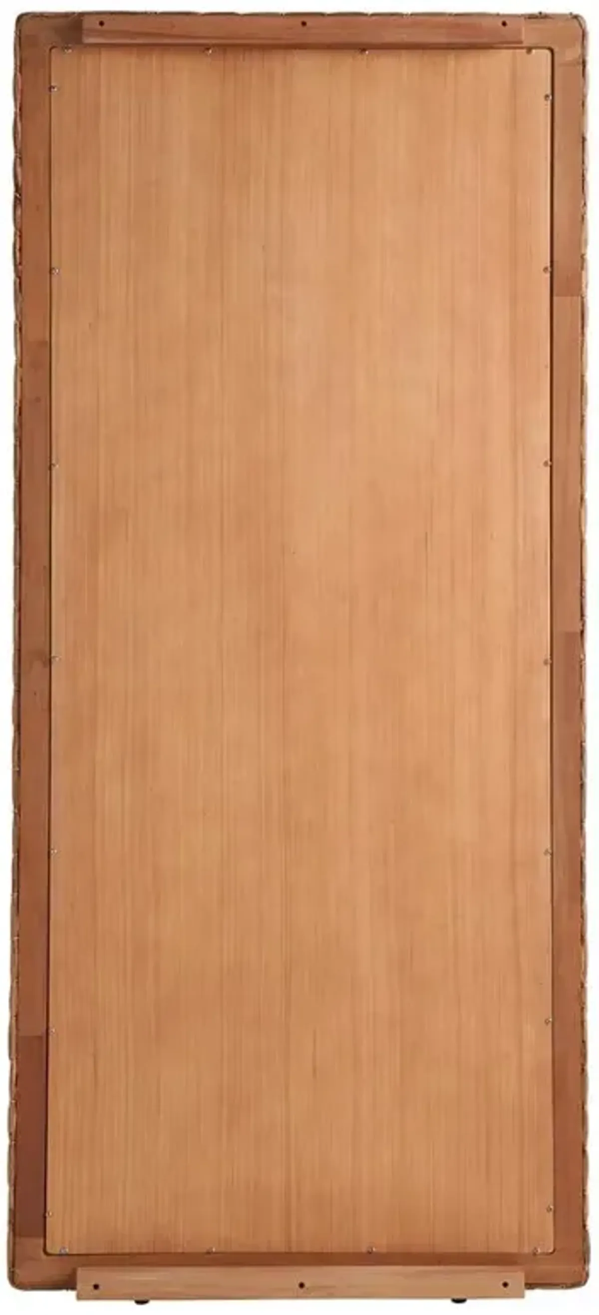 Bennett Coastal Beach Natural Woven Water Hyacinth Rectangular Floor Mirror
